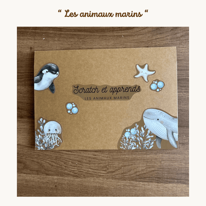 Pochette de planches d'activités éducatives à scratch "Les animaux marins"
