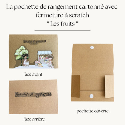 Pochette de planches d'activités éducatives à scratch "Les fruits"