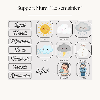 Support mural "Le semainier"