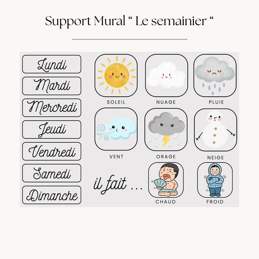 Support mural "Le semainier"