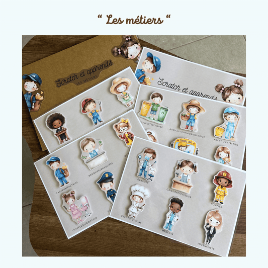 Pochette de planches d'activités éducatives à scratch "Les métiers"