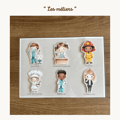 Pochette de planches d'activités éducatives à scratch "Les métiers"